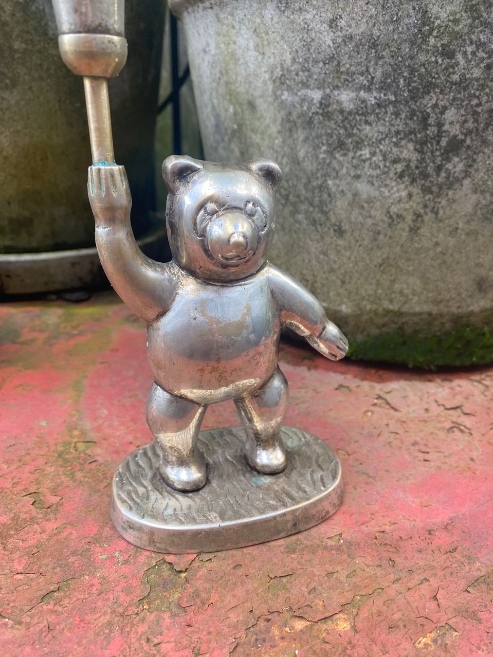 Portacandele: Seltener Kerzenständer Bär versilbert Teddy Bear – Usato da solothurn venduto da soko75 5