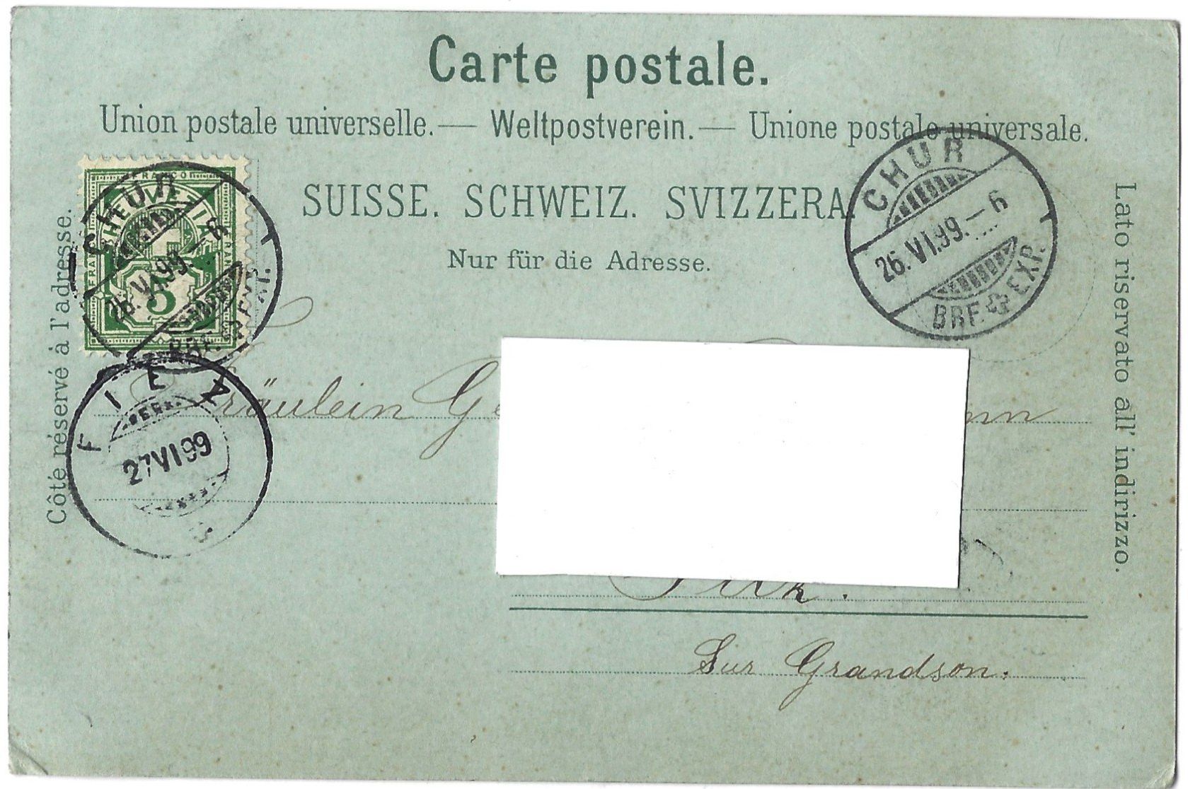 Cartoline postali: GRUSS  AUS  CHUR – Usato da Bütschwil venduto da Jackson1A 1