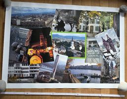 Basler Stadtbilder Collage, Herbst Deko, Grösse 70x100