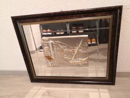 🤩SPIEGELBILD MIT SILBER-GOLD SCHIFFMOTIV, UNIKAT