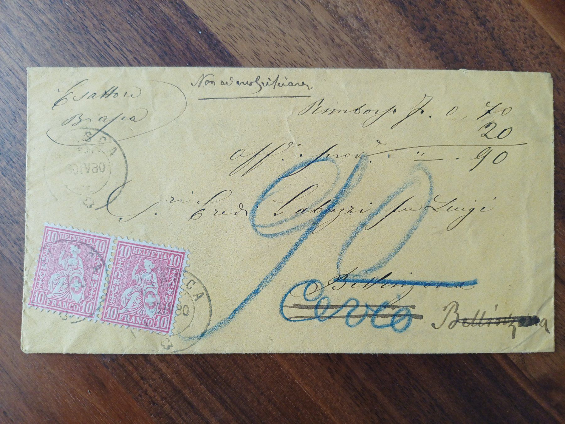 Tutti i francobolli: 1880 - Biasca - Cevio - Bellinzona – Usato da Beringen venduto da Goeppeli