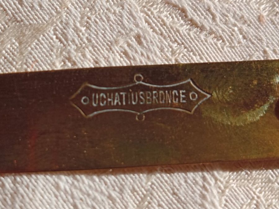 Besteck: Messer-Set 7 kleine antike Messer mit Perlmutt-Griff Bronze – Gebraucht aus Oberdorf BL von Barocki888 3