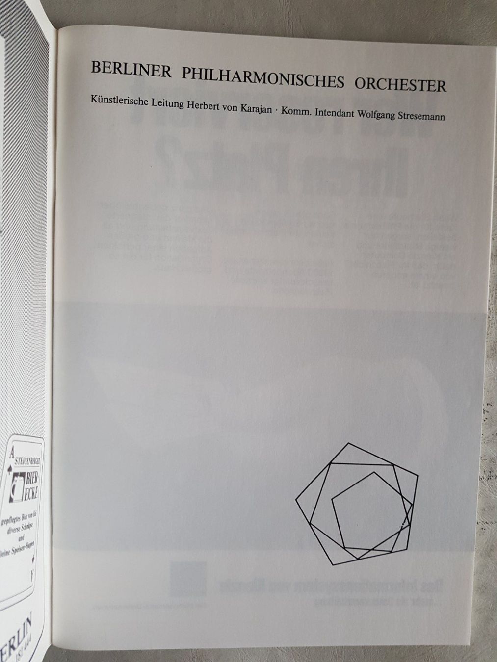 Libri: Programm Berliner Philharmonisches Orchester 1985/1986 – Usato da Walterswil BE venduto da Lonitti 5