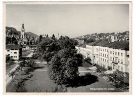 St. Gallen, Bürgerspital mit Linsenbühlkirche, gelaufen 1963