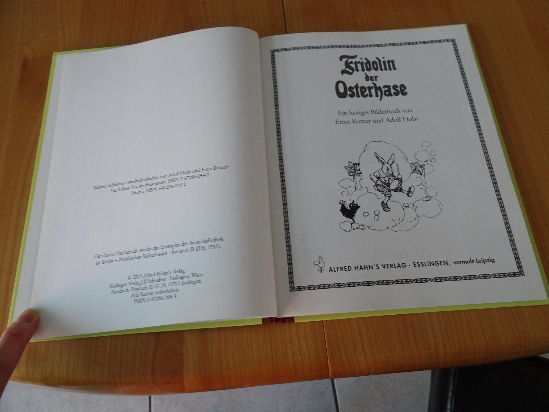Libri: Fridolin der Osterhase, Bilderbuch, Ernst Kutzer, Adolf H. – Usato da Zürich venduto da Roulet 2