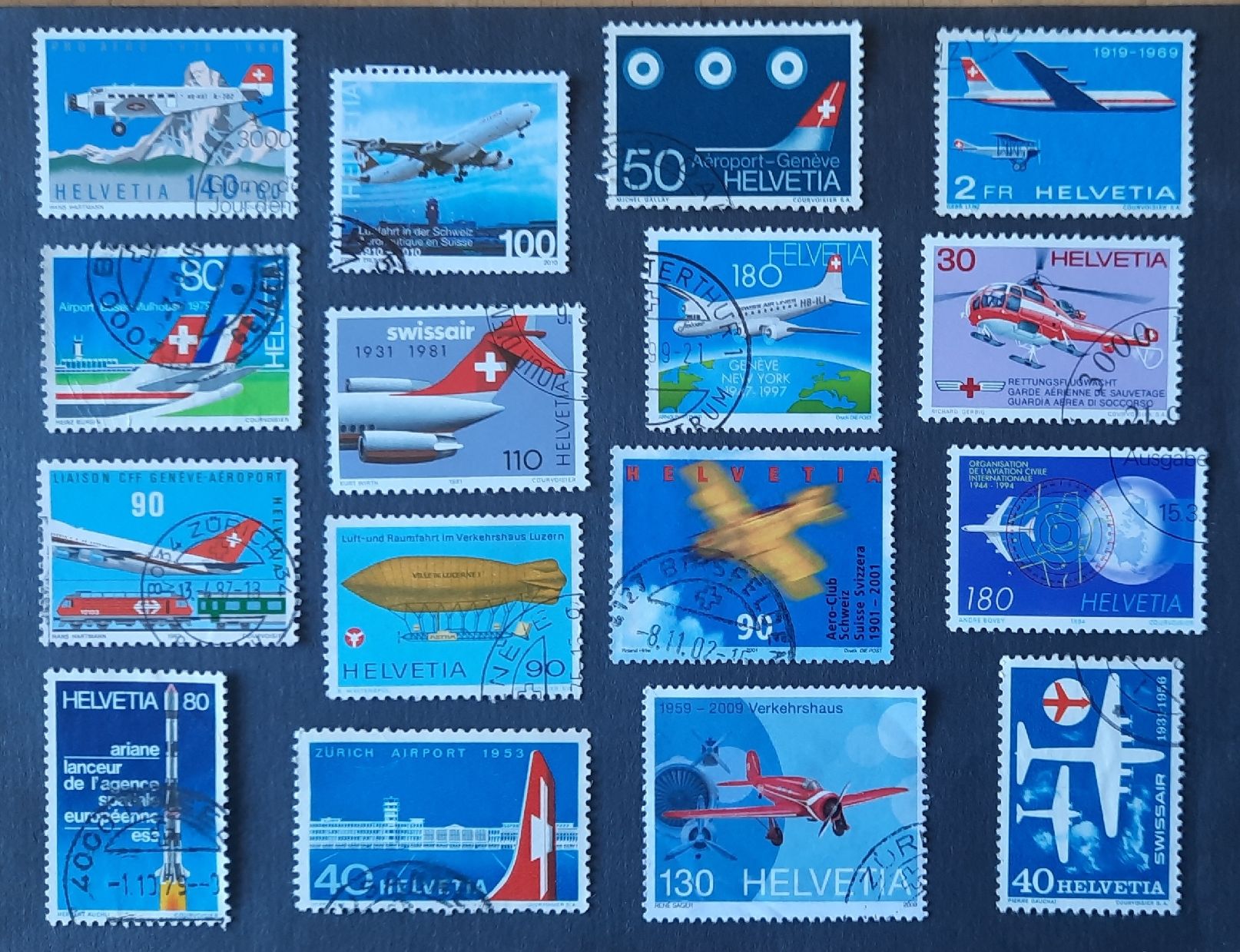 Collection De 100 Timbres Avion Oblitérés – Tous Différents, Authentiques – Cadeau Philatélie Et Aviation