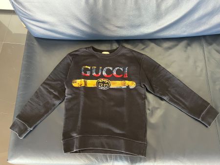 Pull Gucci noir logo paillettes taille enfant