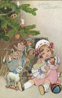 Weihnachten, Kinderwagen, Puppe, Spielzeug