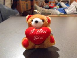 Teddy - Bär hellbraun, rotes Herz