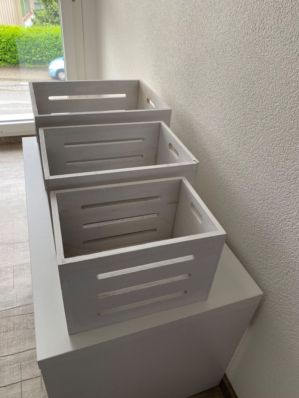 Transportkisten: 3 Kistchen stapelbar - Shabby Chic Style – Gebraucht aus Eschenbach SG von Sums 2