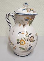 Faience Krug mit Deckel kleine Beschädigung am Innenrand