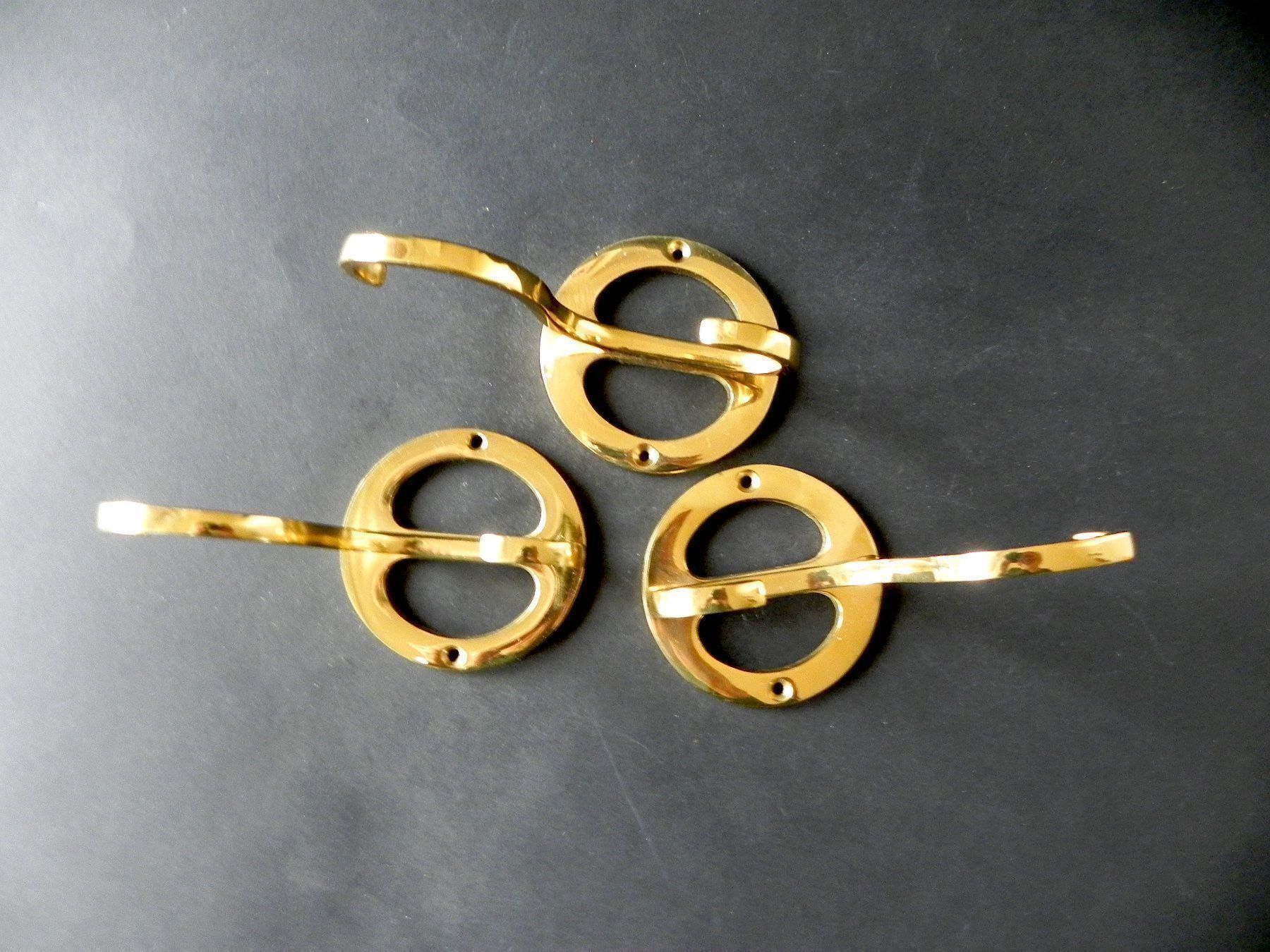 Eisenwaren: 3 schöne Kleiderhaken in Brass – Neu (gemäss Beschreibung) aus Zürich von LodgE-21 2