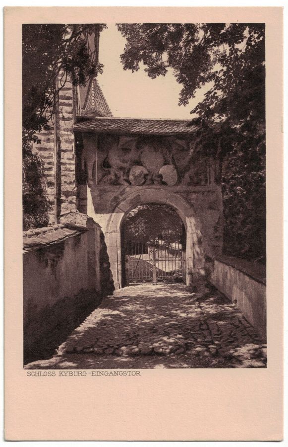 Cartoline postali: Kyburg Schloss, Eingangstor, um 1920 – Usato da Frauenfeld venduto da POML