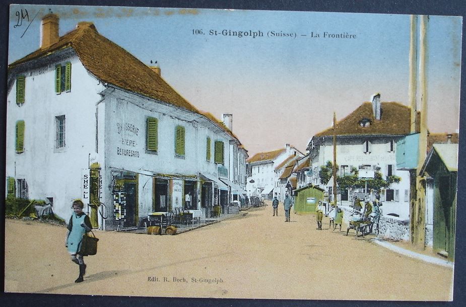 Cartoline postali: ST-GINGOLPH La Frontière, Brasserie, Tanksäule Shell – Nuovo (secondo la descrizione) da Jona venduto da philajona