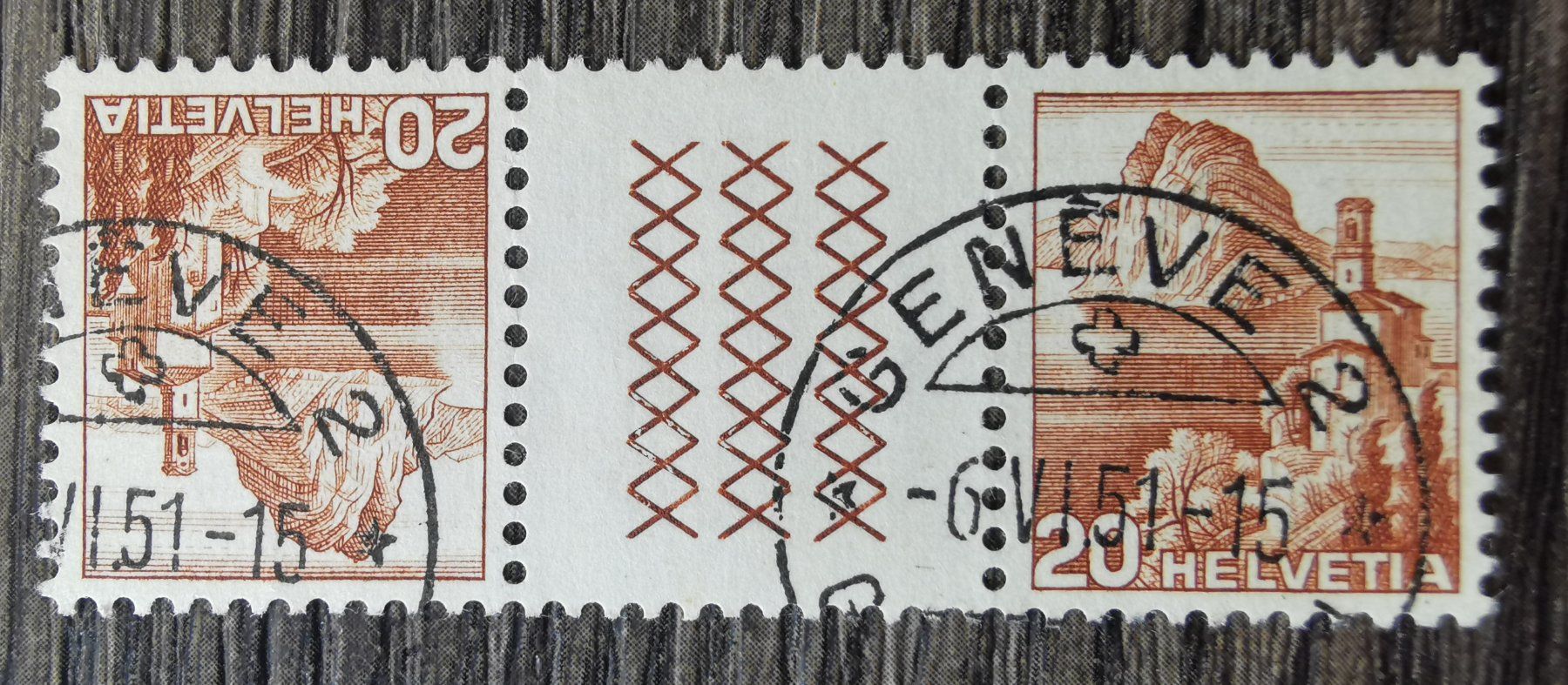 Tutti i francobolli: TR103 Timbre Suisse Oblitere 1951 – Usato da Cousset venduto da Patrick_Collections