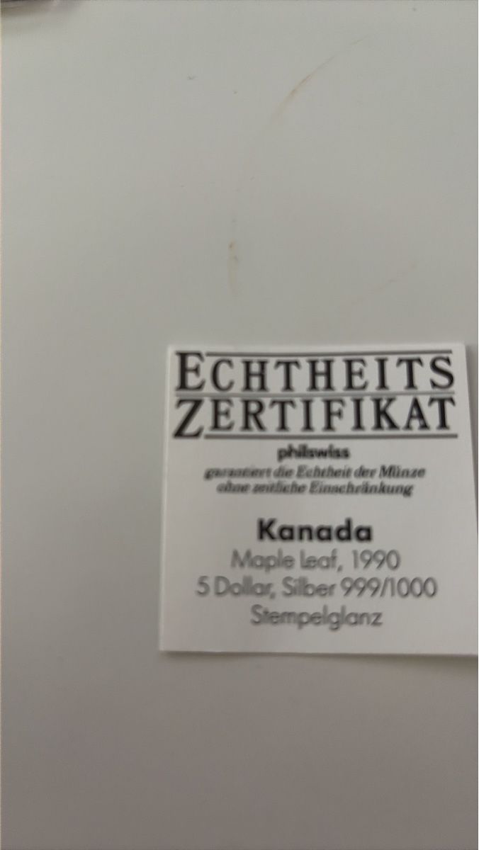 Alle Münzen: Kanada Maple Leaf 1990 Silber 999/1000 Stempelglanz – Neu (gemäss Beschreibung) aus Reichenburg von Theworld 1