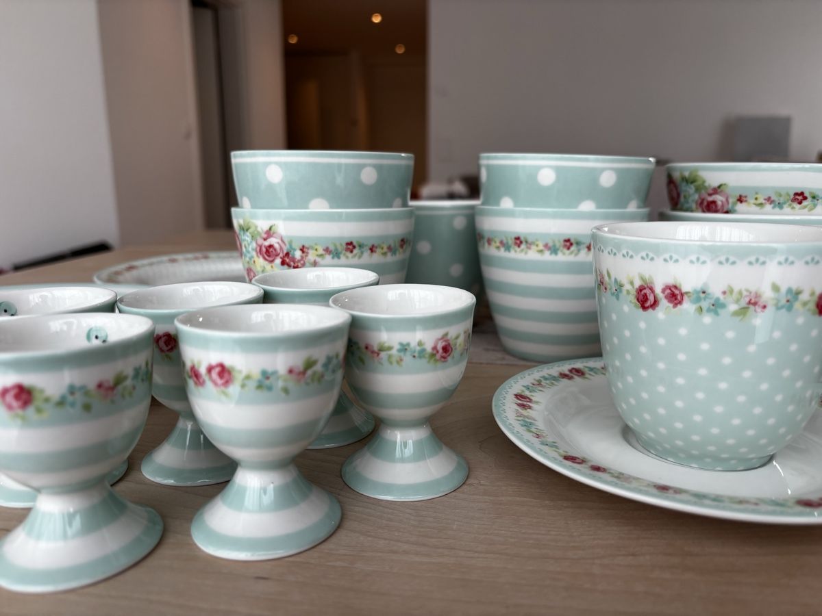 Greengate Set di piatti: GreenGate Geschirr Set türkis – Usato da Winterthur venduto da Rahelsu 2