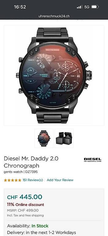 Diesel Orologi: Diesel Mr. Daddy 2.0 Chronograph/DZ7395 – Usato da Kriens venduto da jop_x9by 2