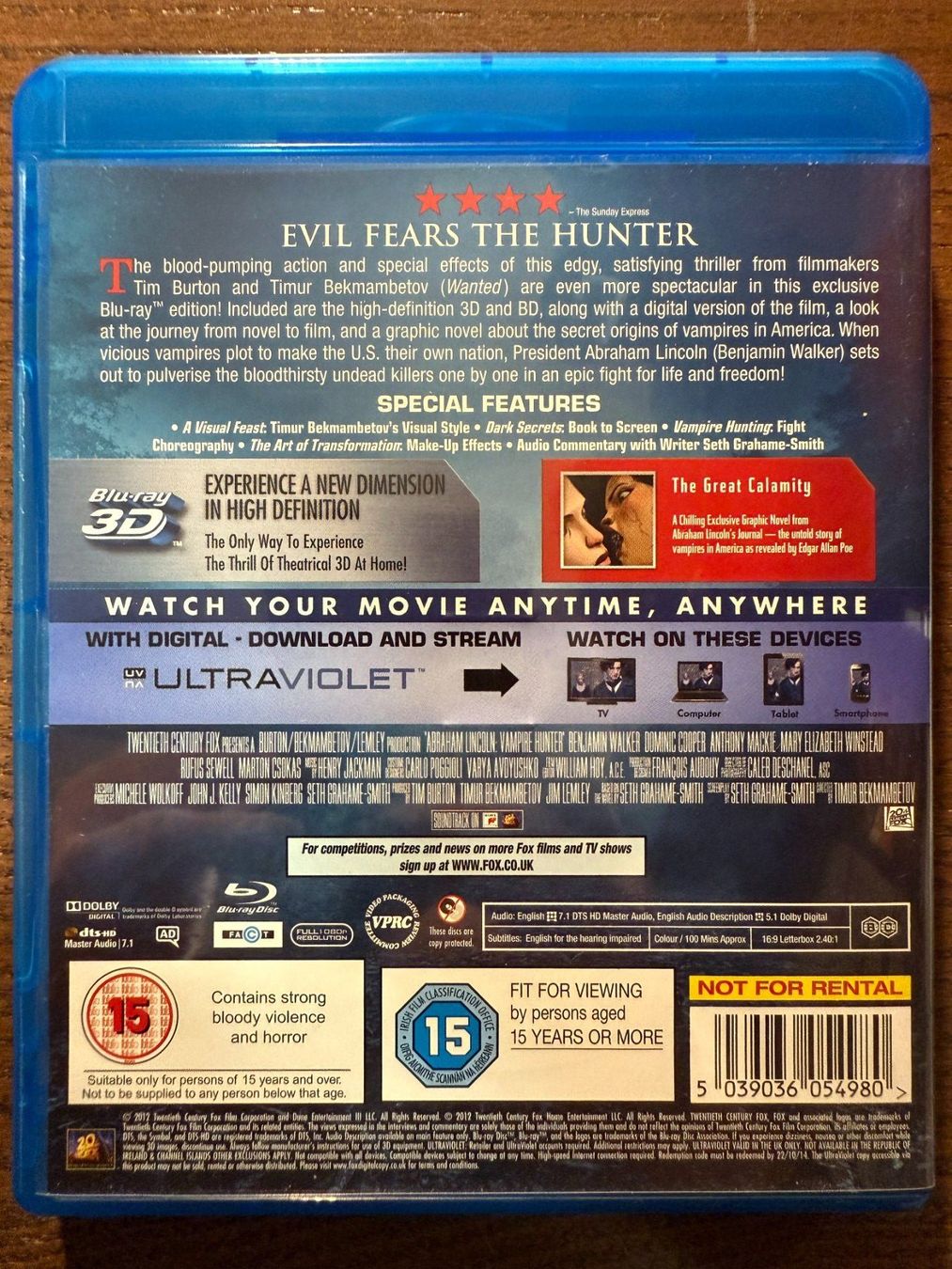 Tutti i DVDs: Abraham Lincoln - Vampire Hunter (Englisch) 3D – Usato da Zürich venduto da Blu-ray_ZH 1