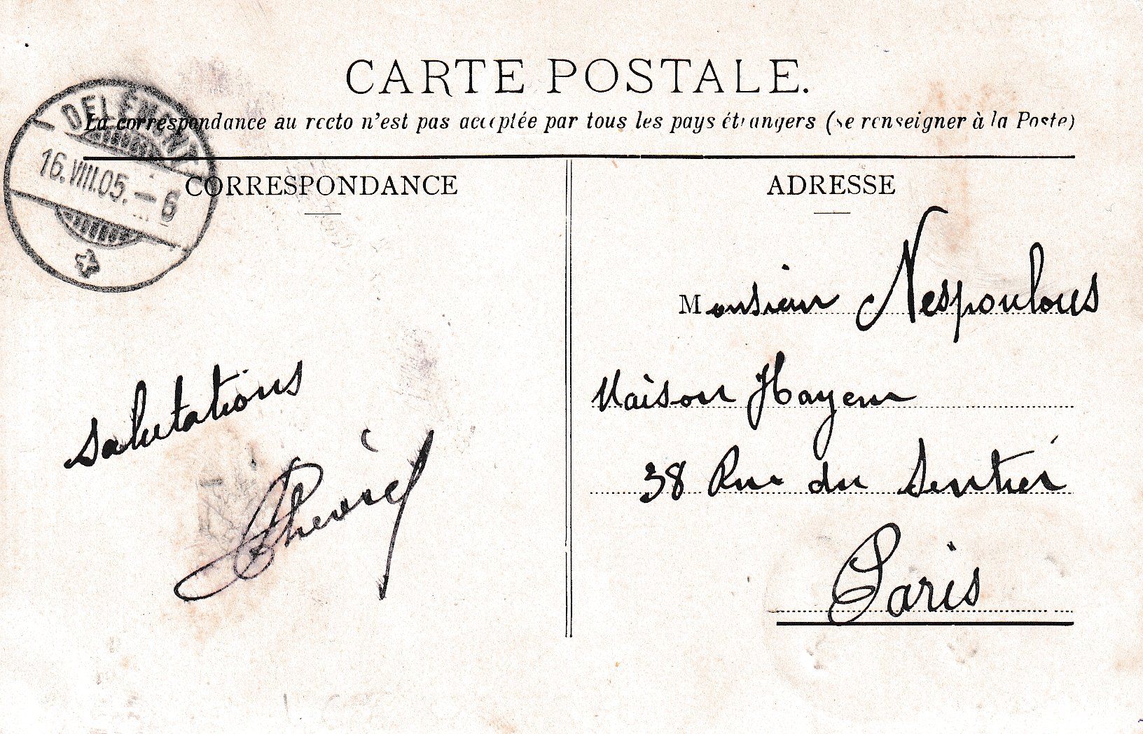 Cartoline postali: Delémont   JU        en 1905 – Usato da Brig venduto da Valcards54 1