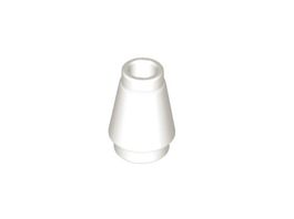 LEGO - 100x White Cone 1x1 with Top Groove - 4589b - NEW