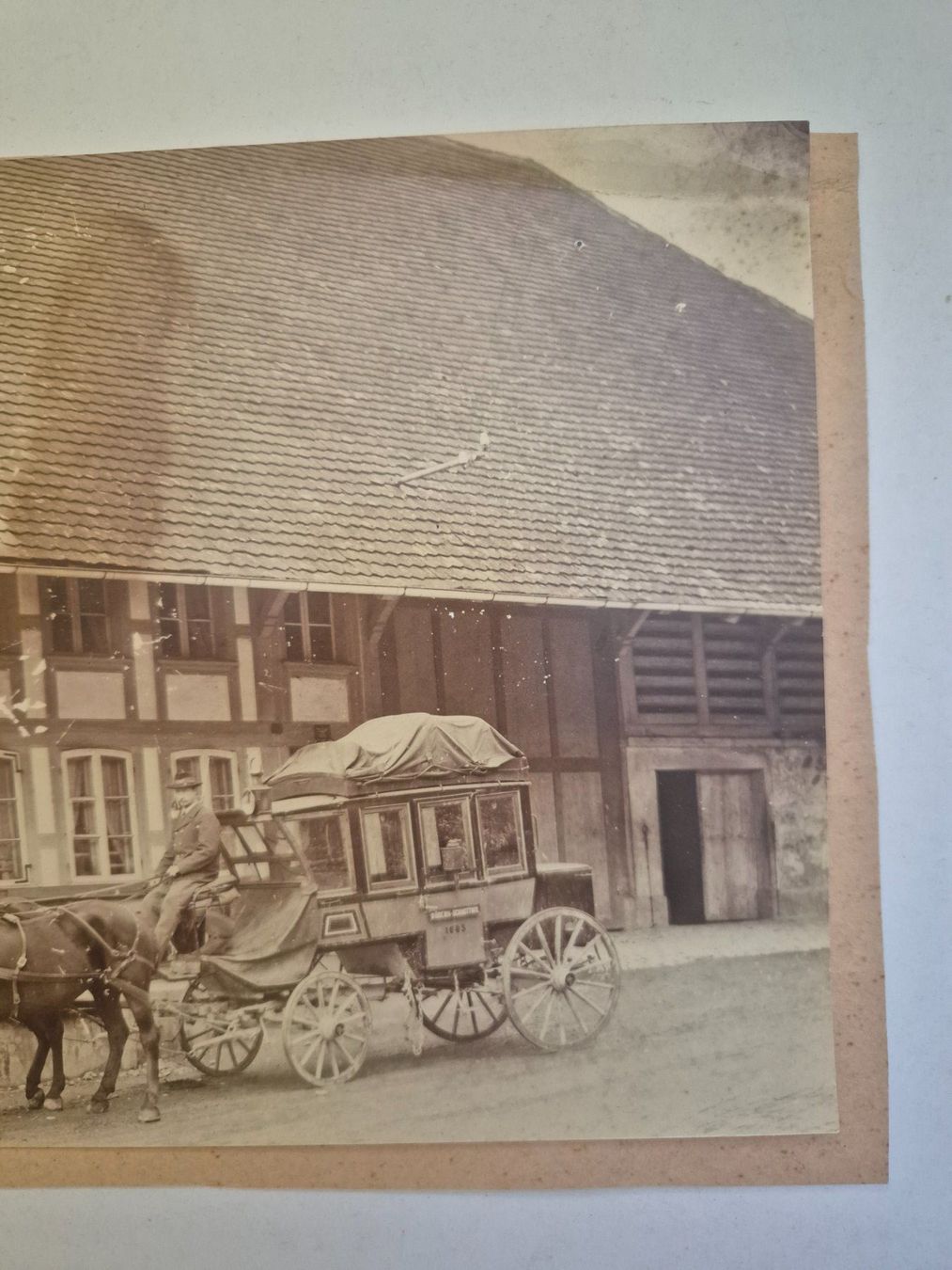 Poster & Bilder: Alte Schweiz Postkutsche mit 2 Pferden, 1900er – Gebraucht aus Langendorf von zvonu161 2
