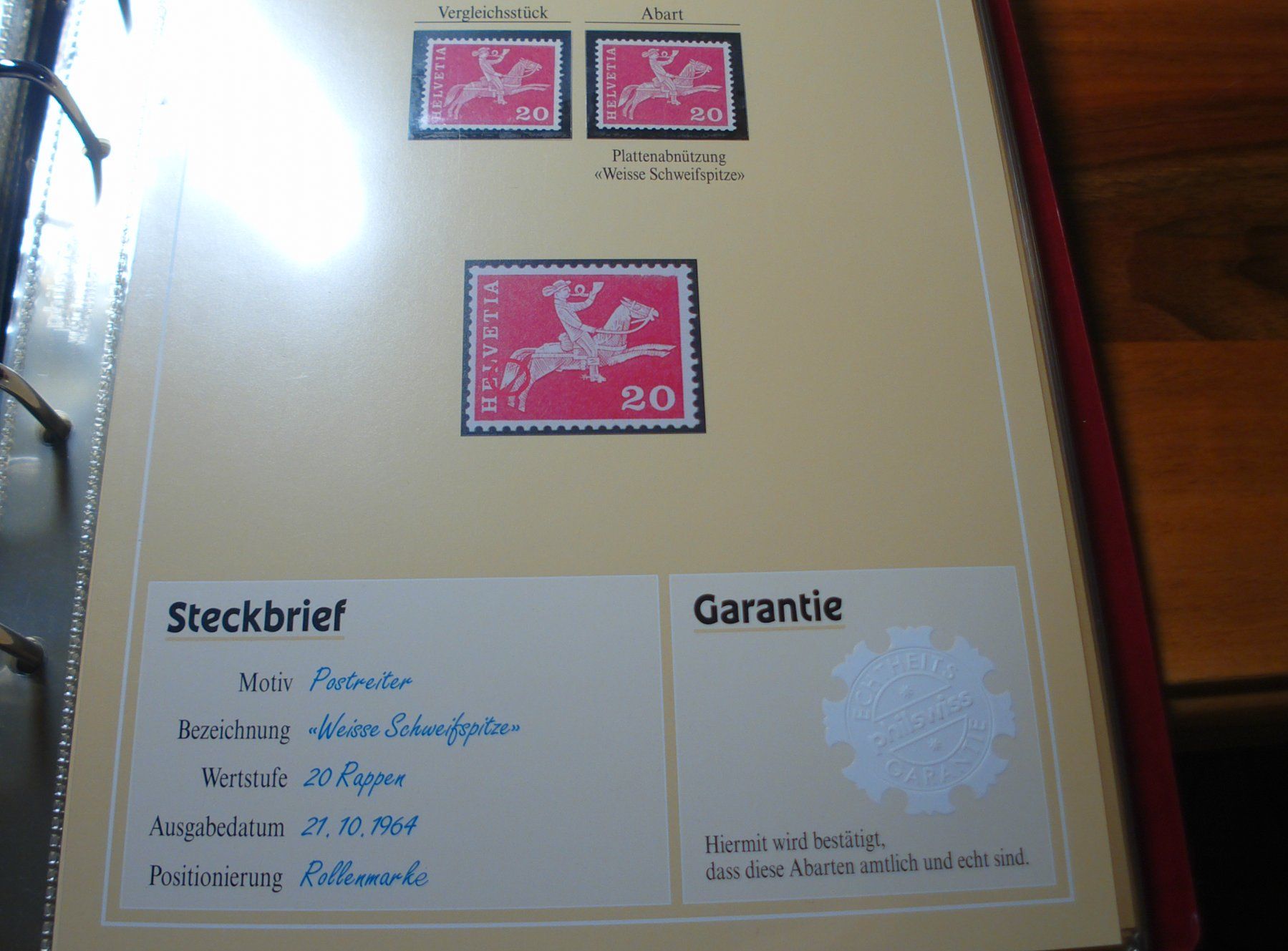 Tutti i francobolli: Abart Postreiter, 1964 **, "Weisse Schweifspitze" – Usato da Niederwil AG venduto da morostahu 1