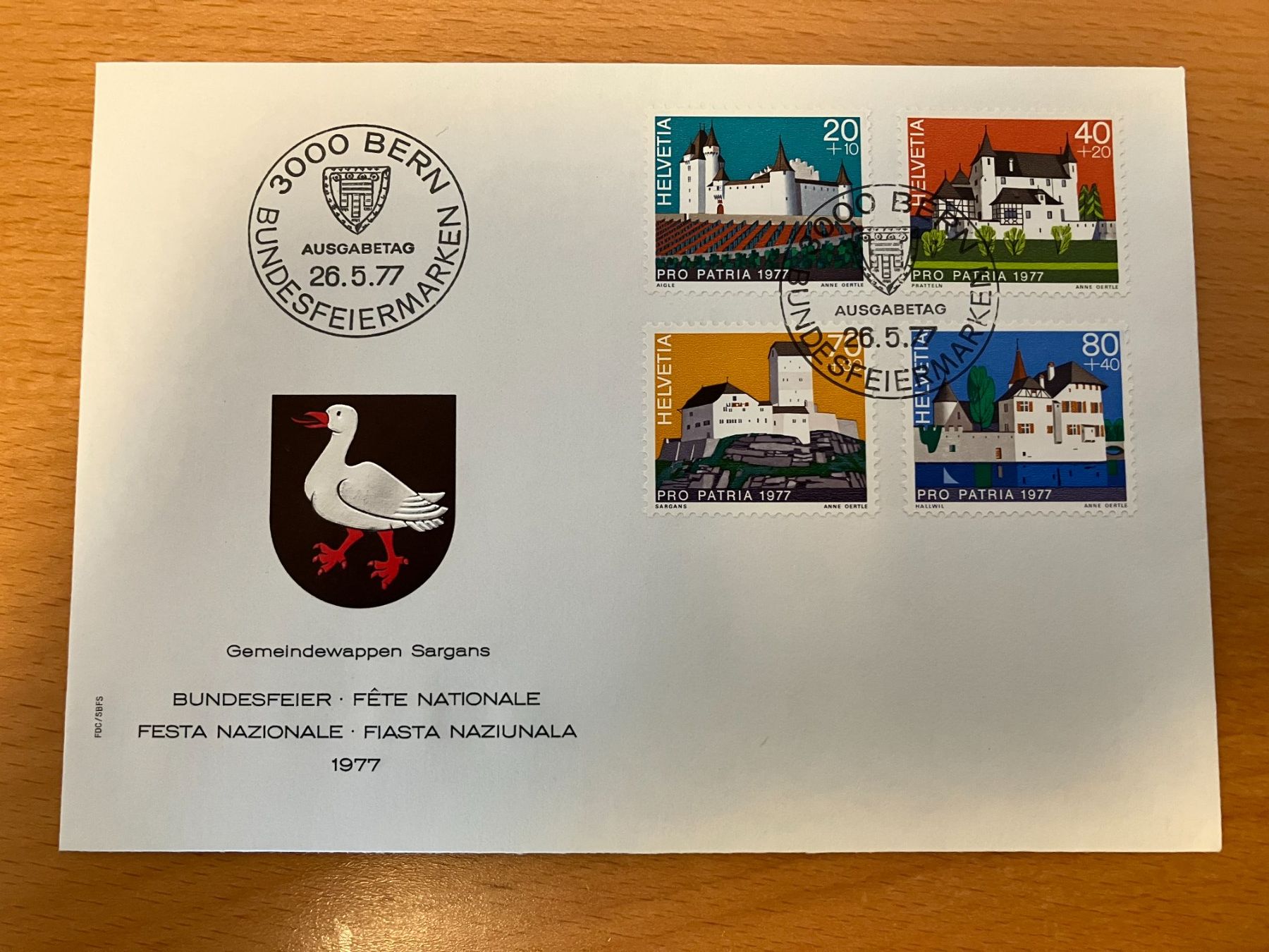 Tutti i francobolli: CH FDC Pro Patria Satz 1977 – Usato da Koblenz venduto da Markenhimmel