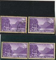 4 x Pro Patria Zu. Nr. 1BZ geriffelt