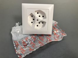 neue Feller Edizio due 3er Steckdose 3x T13 Weiss ab 1.-