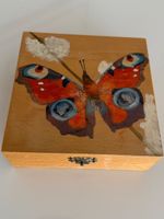Holzschatulle, Schmucktruhe ausgekleidet, Spiegel, Schmuck