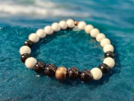 Armband Magnesit, Turmalin, Granat, Kupfer