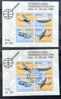1980 Norwegen Geschichte  Arktischen Luftfahrt Block 2 **+ET