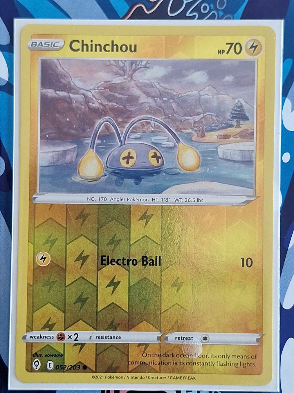 Pokémon Sammelbilder & Trading cards: Chinchou - Reverse Holo - Evolving Skies #Ord3 – Gebraucht aus Altstätten SG von GGsGameshop