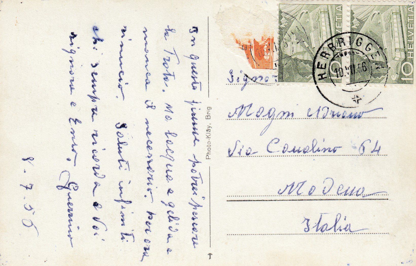 Ansichtskarten: Herbriggen  VS        um  1 9 5 5 – Gebraucht aus Brig von Valcards54 1