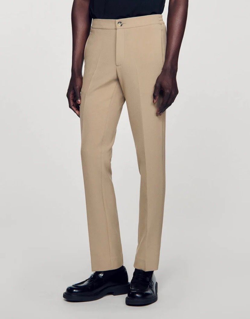 Sandro Pantaloni: SANDRO Men's Jersey Trousers Pants Beige Stretch – Usato da Münchenstein venduto da B771 1