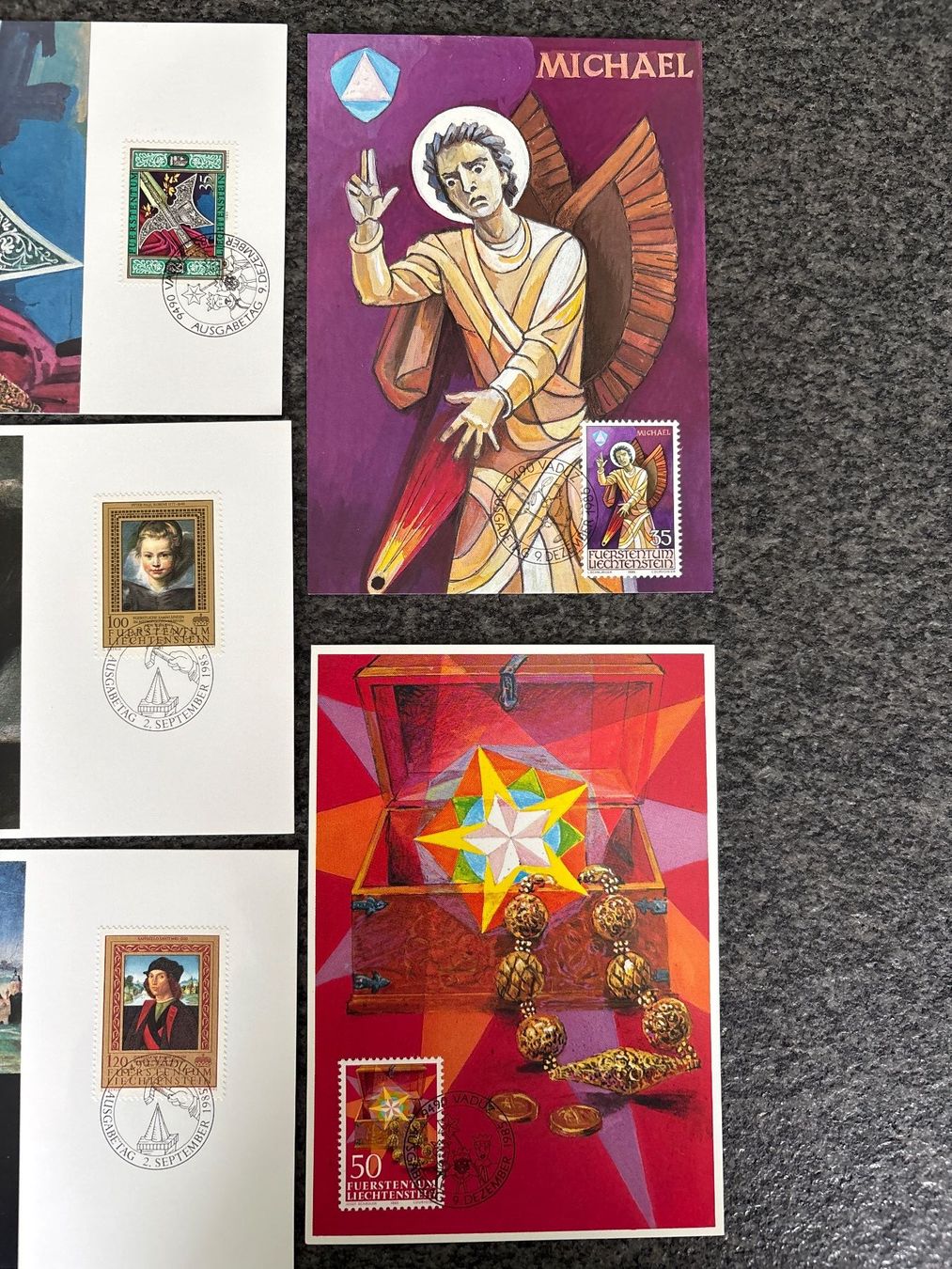 Tutti i francobolli: Liechtenstein Briefmarken KARTEN 5 STÜCK – Usato da Ibach venduto da lisch3 3