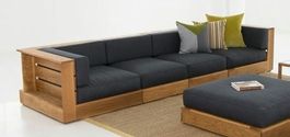 Sofa Gartensofa Lounge Outdoor Couch Teakholz Gartenmöbel