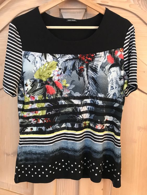 Gerry Weber T-Shirt Donna A Manica Corta, Vestibilità Aderente, Con Logo Ritagliato Sul Retro - 2