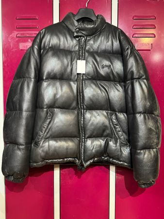 VINTAGE SCHOTT N.Y.C "DOWN" LEATHER GOOSE JACKET SZ: L