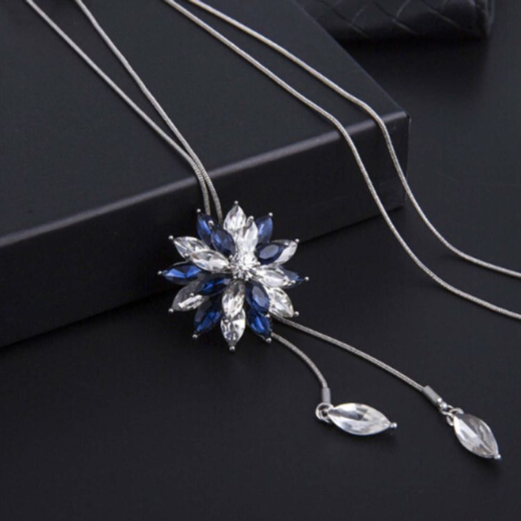 Blumen Zirconia Namens Halskette