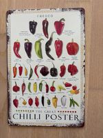 Cooles Chili-Poster aus Metall, Deko für die Küche🌶️🌶️