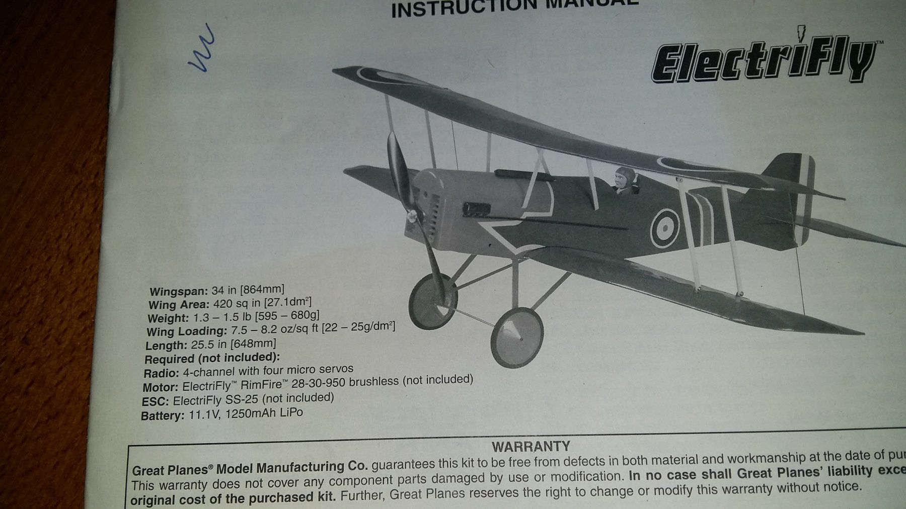 Modellismo RC: Electrifly S.E.5a Flugzeugmodell, neuwertig – Nuovo (secondo la descrizione) da Oberbipp venduto da Thermik-XL 1