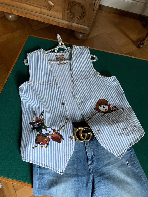 Casquette Vintage Warner Bros 1996 - Noire Brodée 7 Personnages Looney Tunes, état Très Propre