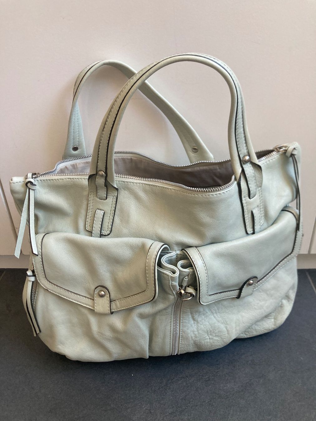 Cinque Borse da donna: Cinque Ledertasche (helles mint) – Usato da Bern venduto da Croquant