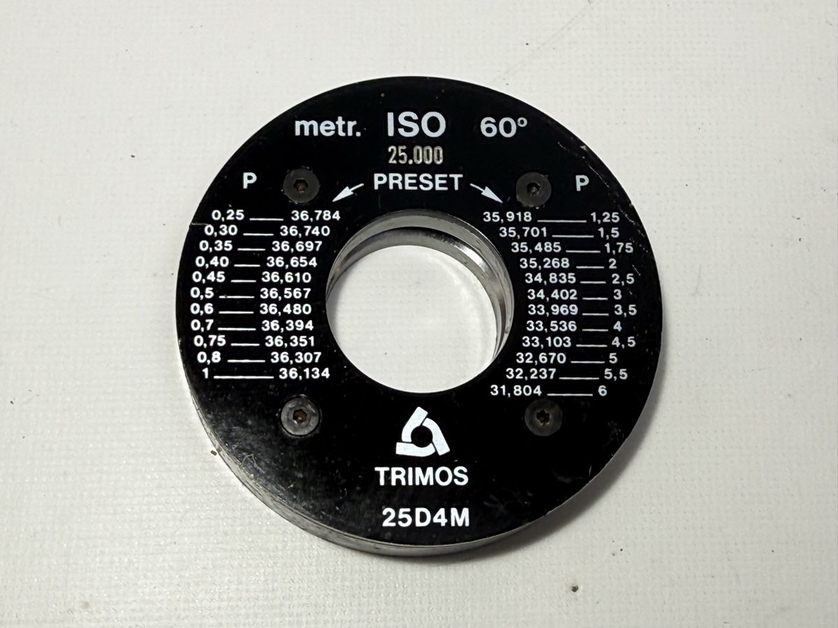Misurare: Trimos TEL25D4M Einstellring Innengewindemessung  60 Grad – Usato da Boswil venduto da ABLagerBoswil