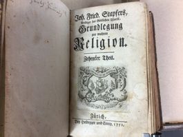Antikes Buch Grundlegung zur wahren Religion 1751