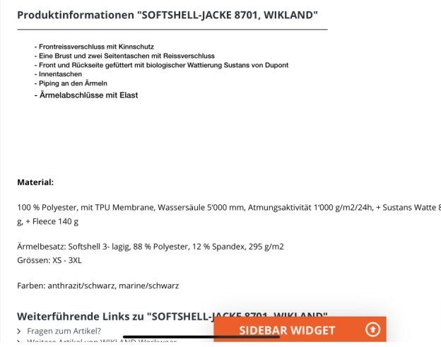 Wikland Giacche: SOFTSHELL-JACKE 8701, WIKLAND – Nuovo e nell'imballaggio originale da Uerkheim venduto da Kaufoption 1