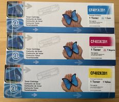 Toner Set HP CF401X CF402X CF403X 201X Neuwertig