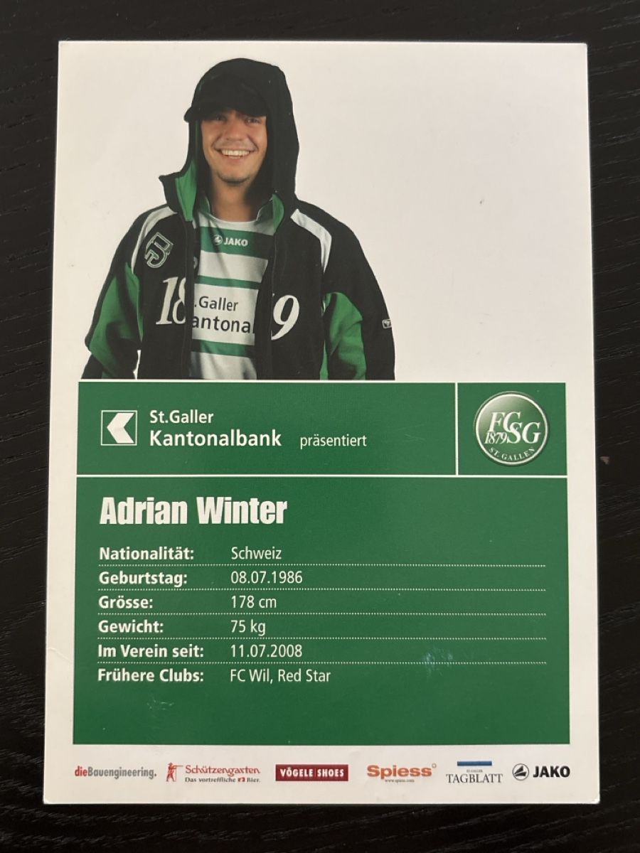 Autografi: Adrian Winter Autogrammkarte - Super Angebot sichern! – Usato da Uetendorf venduto da hoisle 1